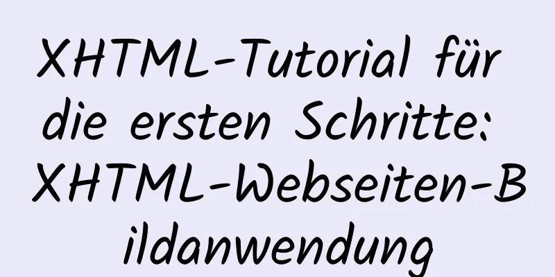 XHTML-Tutorial für die ersten Schritte: XHTML-Webseiten-Bildanwendung