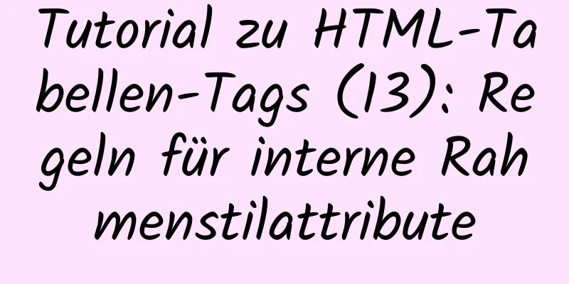 Tutorial zu HTML-Tabellen-Tags (13): Regeln für interne Rahmenstilattribute