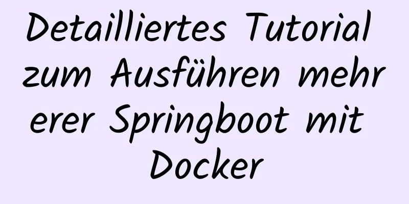 Detailliertes Tutorial zum Ausführen mehrerer Springboot mit Docker