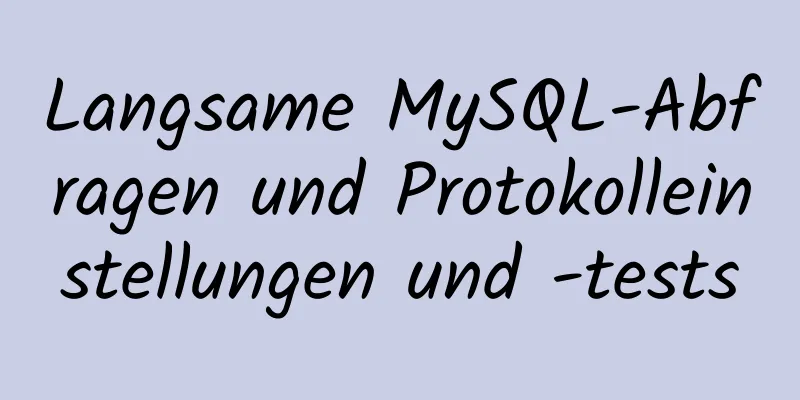 Langsame MySQL-Abfragen und Protokolleinstellungen und -tests