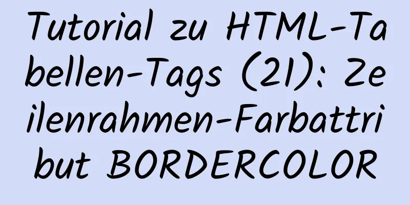 Tutorial zu HTML-Tabellen-Tags (21): Zeilenrahmen-Farbattribut BORDERCOLOR