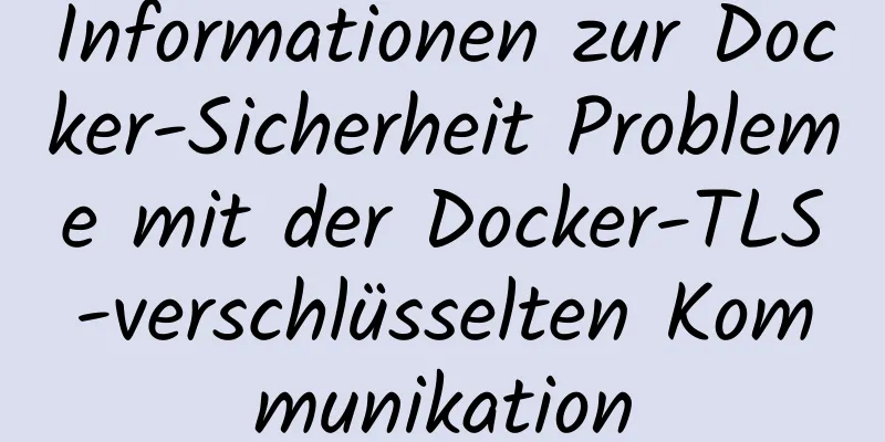 Informationen zur Docker-Sicherheit Probleme mit der Docker-TLS-verschlüsselten Kommunikation