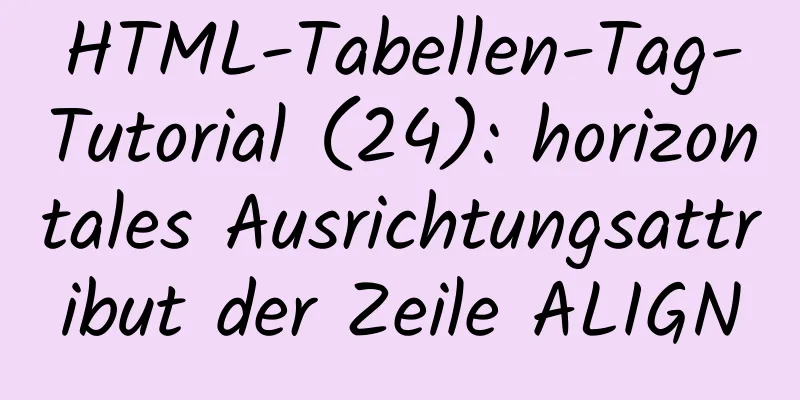 HTML-Tabellen-Tag-Tutorial (24): horizontales Ausrichtungsattribut der Zeile ALIGN