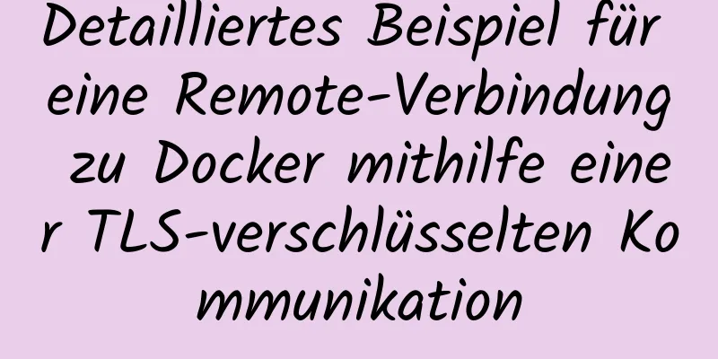 Detailliertes Beispiel für eine Remote-Verbindung zu Docker mithilfe einer TLS-verschlüsselten Kommunikation