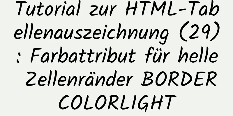 Tutorial zur HTML-Tabellenauszeichnung (29): Farbattribut für helle Zellenränder BORDERCOLORLIGHT