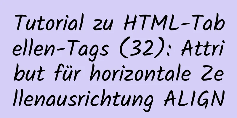 Tutorial zu HTML-Tabellen-Tags (32): Attribut für horizontale Zellenausrichtung ALIGN