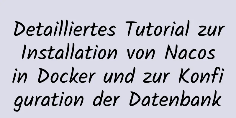 Detailliertes Tutorial zur Installation von Nacos in Docker und zur Konfiguration der Datenbank