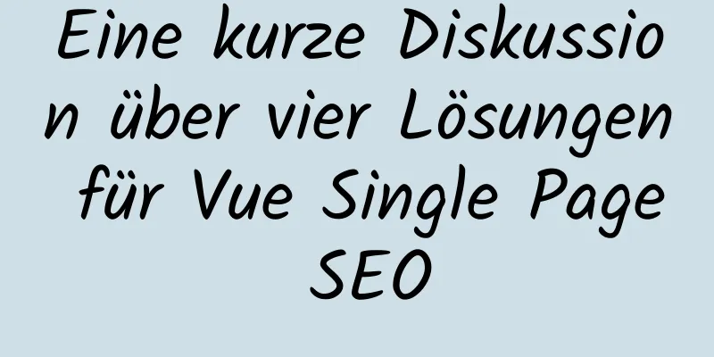 Eine kurze Diskussion über vier Lösungen für Vue Single Page SEO