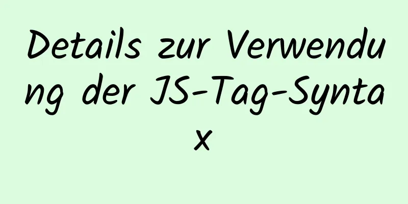 Details zur Verwendung der JS-Tag-Syntax