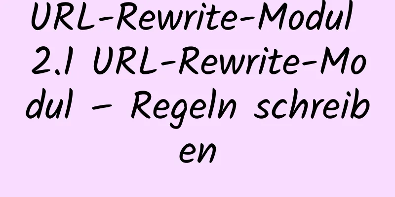 URL-Rewrite-Modul 2.1 URL-Rewrite-Modul – Regeln schreiben