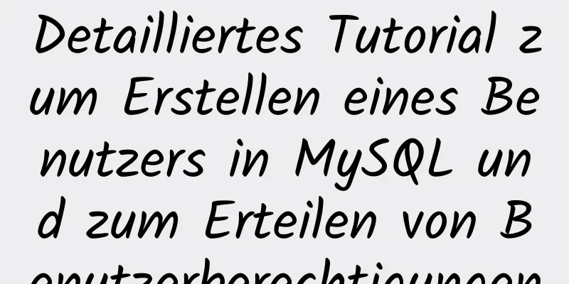 Detailliertes Tutorial zum Erstellen eines Benutzers in MySQL und zum Erteilen von Benutzerberechtigungen