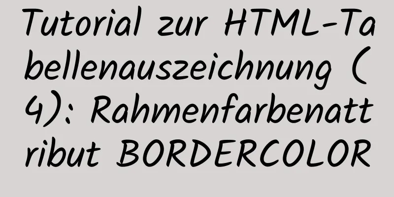 Tutorial zur HTML-Tabellenauszeichnung (4): Rahmenfarbenattribut BORDERCOLOR