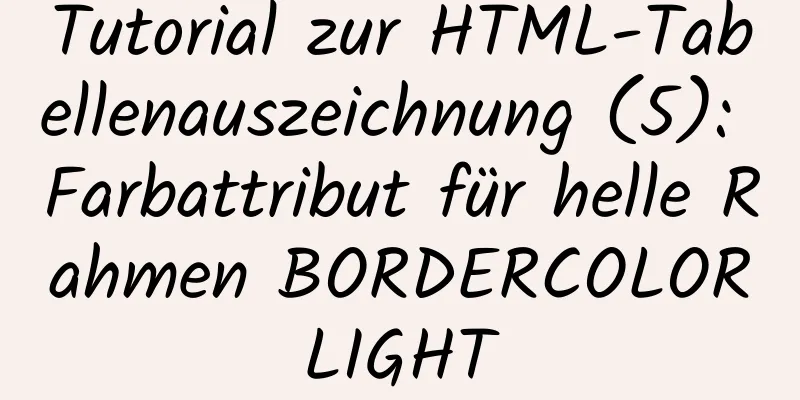 Tutorial zur HTML-Tabellenauszeichnung (5): Farbattribut für helle Rahmen BORDERCOLORLIGHT