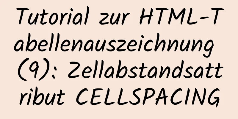 Tutorial zur HTML-Tabellenauszeichnung (9): Zellabstandsattribut CELLSPACING