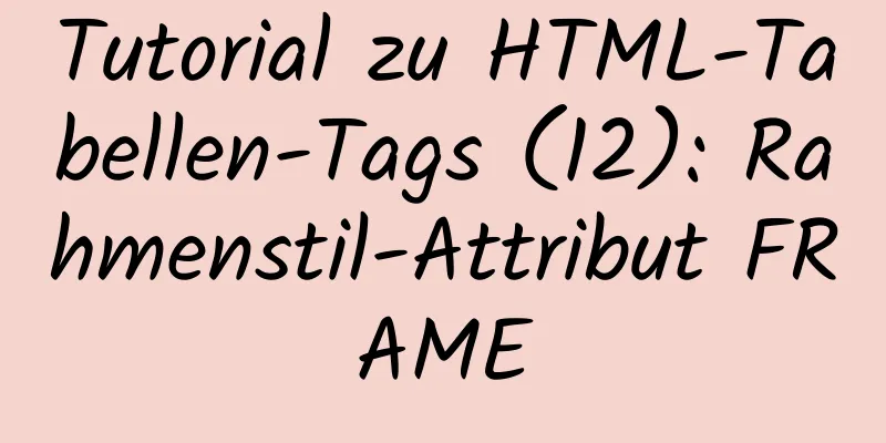 Tutorial zu HTML-Tabellen-Tags (12): Rahmenstil-Attribut FRAME