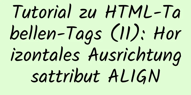 Tutorial zu HTML-Tabellen-Tags (11): Horizontales Ausrichtungsattribut ALIGN