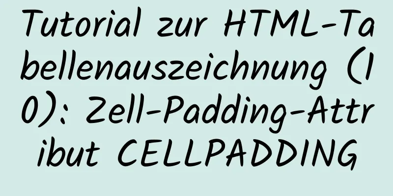 Tutorial zur HTML-Tabellenauszeichnung (10): Zell-Padding-Attribut CELLPADDING