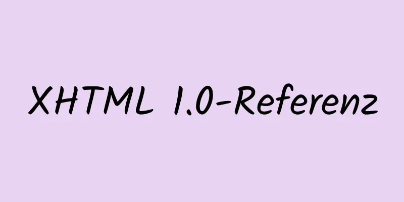 XHTML 1.0-Referenz