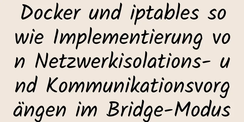 Docker und iptables sowie Implementierung von Netzwerkisolations- und Kommunikationsvorgängen im Bridge-Modus