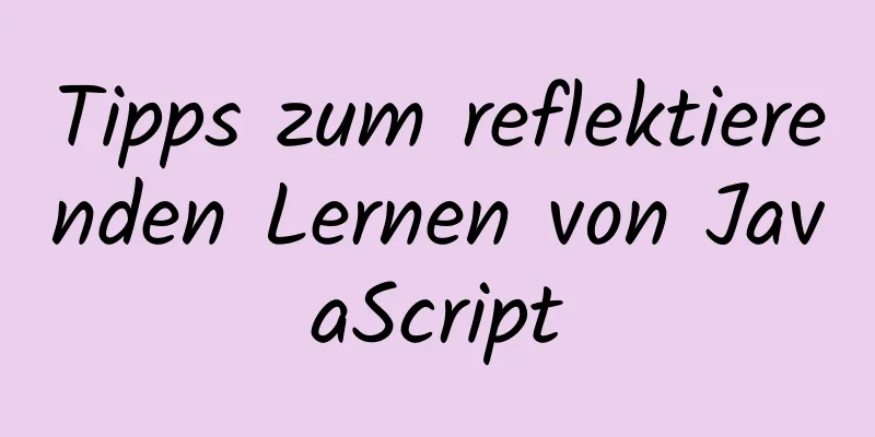 Tipps zum reflektierenden Lernen von JavaScript