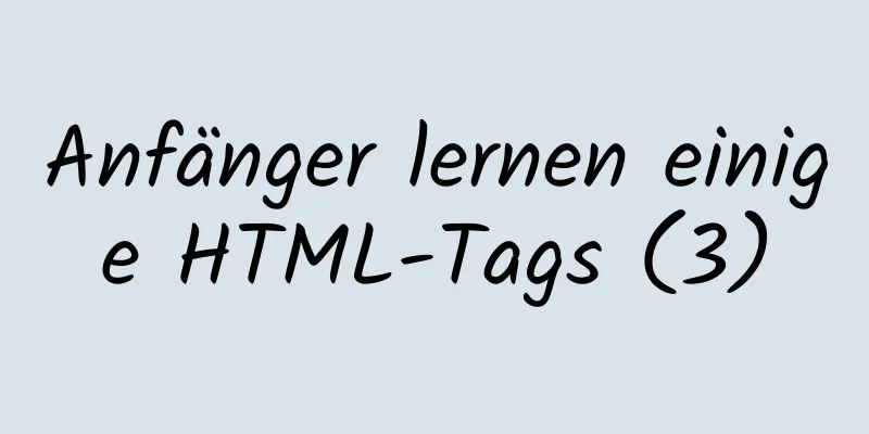 Anfänger lernen einige HTML-Tags (3)