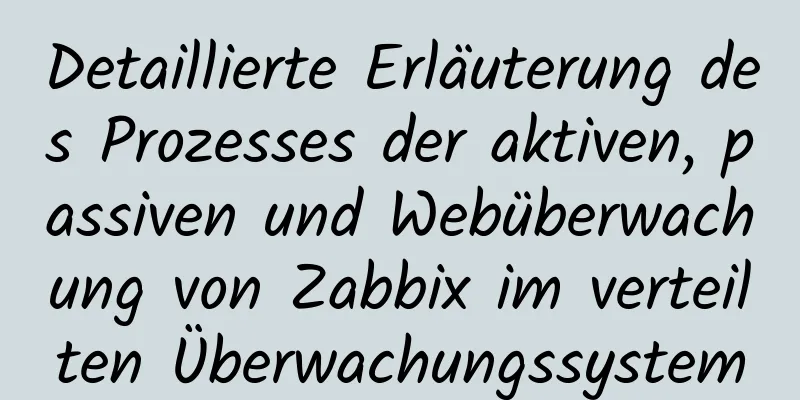 Detaillierte Erläuterung des Prozesses der aktiven, passiven und Webüberwachung von Zabbix im verteilten Überwachungssystem