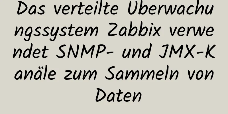 Das verteilte Überwachungssystem Zabbix verwendet SNMP- und JMX-Kanäle zum Sammeln von Daten