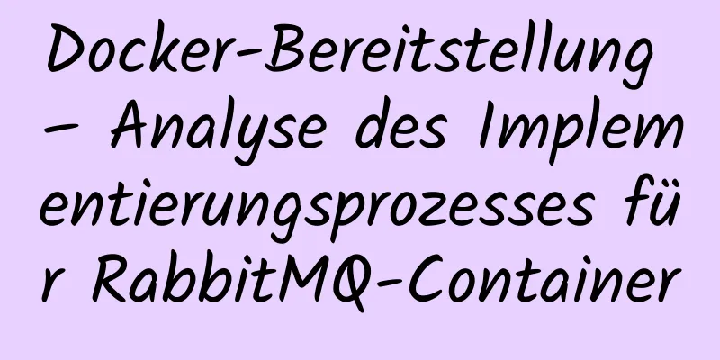 Docker-Bereitstellung – Analyse des Implementierungsprozesses für RabbitMQ-Container