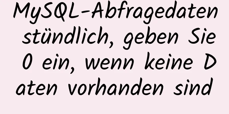 MySQL-Abfragedaten stündlich, geben Sie 0 ein, wenn keine Daten vorhanden sind