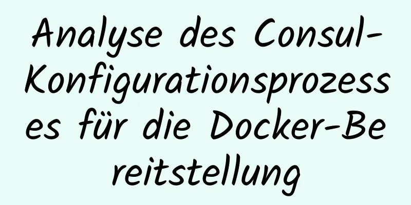 Analyse des Consul-Konfigurationsprozesses für die Docker-Bereitstellung