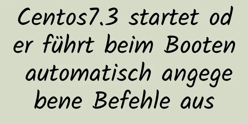 Centos7.3 startet oder führt beim Booten automatisch angegebene Befehle aus