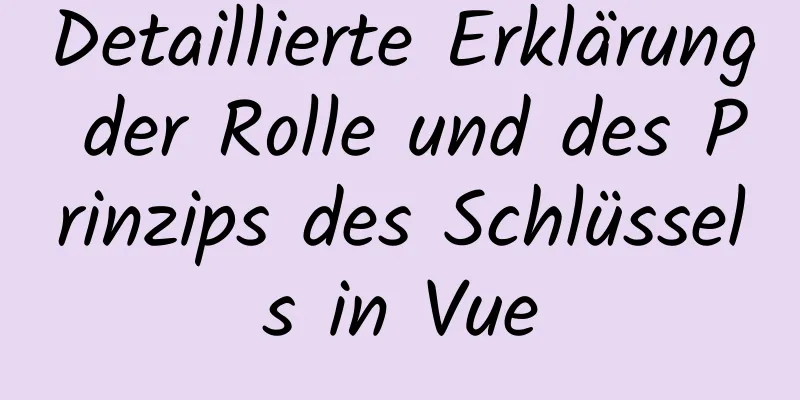 Detaillierte Erklärung der Rolle und des Prinzips des Schlüssels in Vue