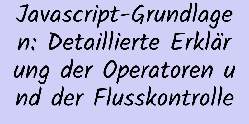 Javascript-Grundlagen: Detaillierte Erklärung der Operatoren und der Flusskontrolle