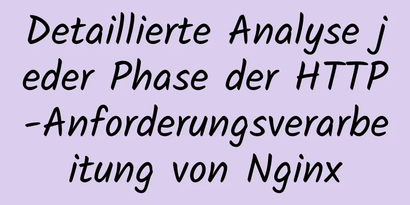 Detaillierte Analyse jeder Phase der HTTP-Anforderungsverarbeitung von Nginx