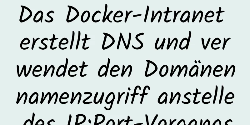 Das Docker-Intranet erstellt DNS und verwendet den Domänennamenzugriff anstelle des IP:Port-Vorgangs.