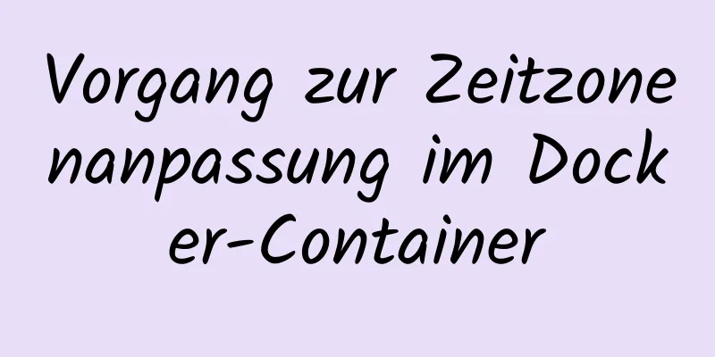 Vorgang zur Zeitzonenanpassung im Docker-Container