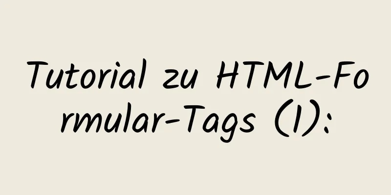 Tutorial zu HTML-Formular-Tags (1):