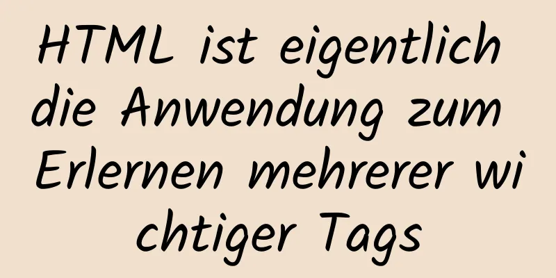 HTML ist eigentlich die Anwendung zum Erlernen mehrerer wichtiger Tags