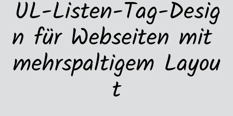 UL-Listen-Tag-Design für Webseiten mit mehrspaltigem Layout