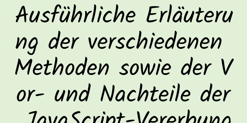 Ausführliche Erläuterung der verschiedenen Methoden sowie der Vor- und Nachteile der JavaScript-Vererbung