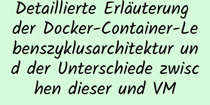 Detaillierte Erläuterung der Docker-Container-Lebenszyklusarchitektur und der Unterschiede zwischen dieser und VM