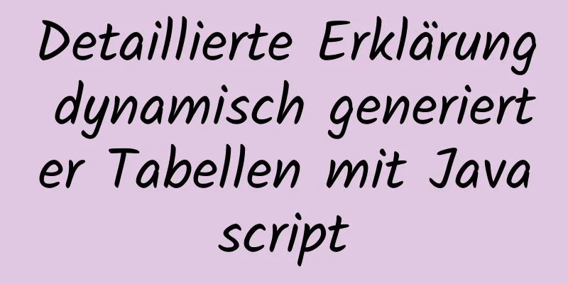 Detaillierte Erklärung dynamisch generierter Tabellen mit Javascript