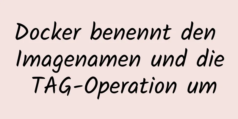 Docker benennt den Imagenamen und die TAG-Operation um