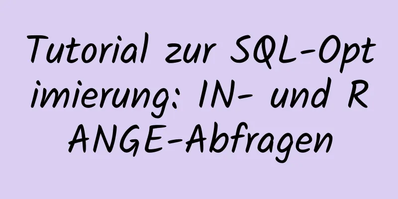 Tutorial zur SQL-Optimierung: IN- und RANGE-Abfragen