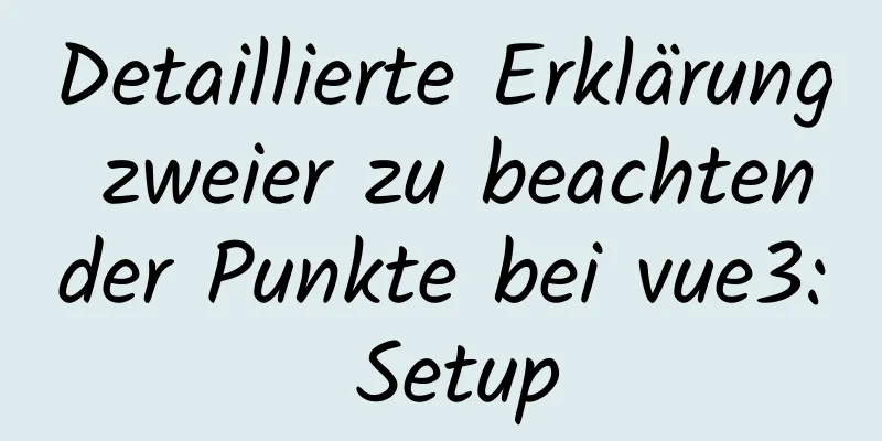 Detaillierte Erklärung zweier zu beachtender Punkte bei vue3: Setup