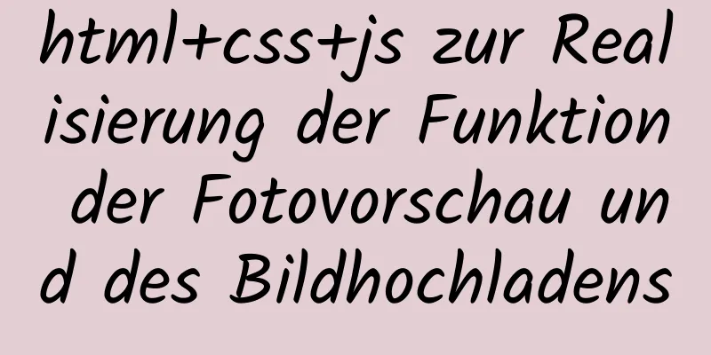 html+css+js zur Realisierung der Funktion der Fotovorschau und des Bildhochladens