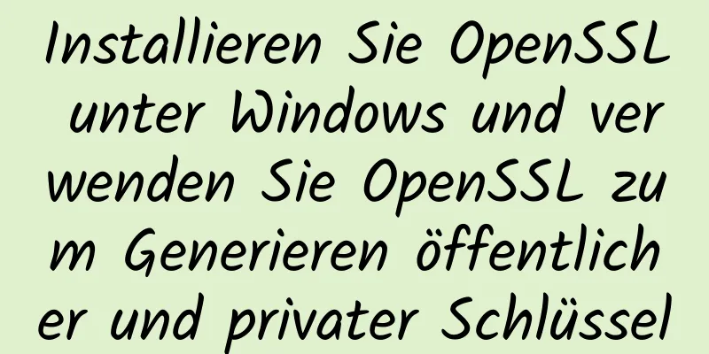 Installieren Sie OpenSSL unter Windows und verwenden Sie OpenSSL zum Generieren öffentlicher und privater Schlüssel