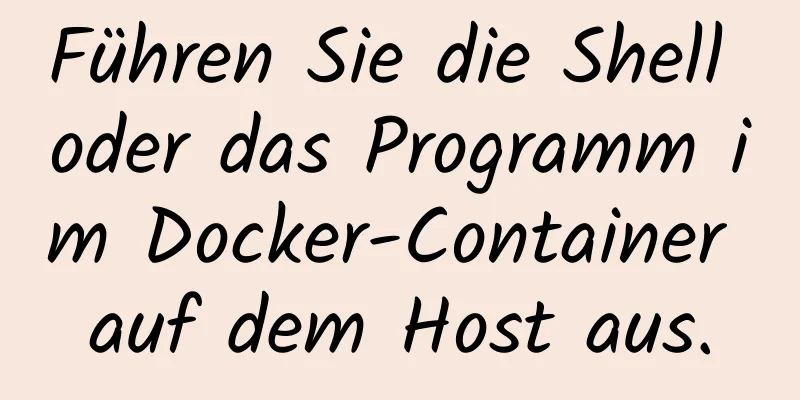 Führen Sie die Shell oder das Programm im Docker-Container auf dem Host aus.