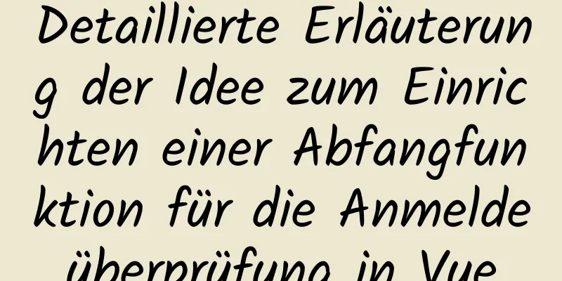 Detaillierte Erläuterung der Idee zum Einrichten einer Abfangfunktion für die Anmeldeüberprüfung in Vue