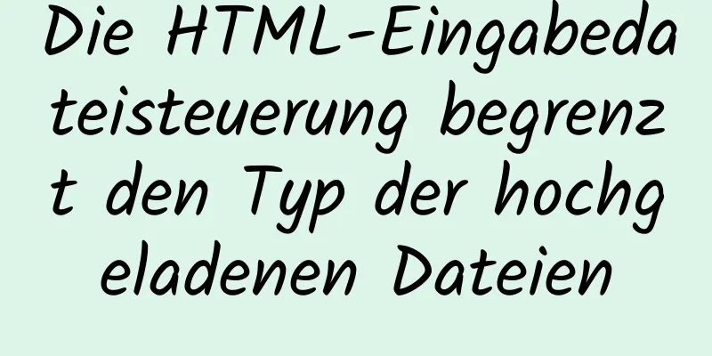 Die HTML-Eingabedateisteuerung begrenzt den Typ der hochgeladenen Dateien